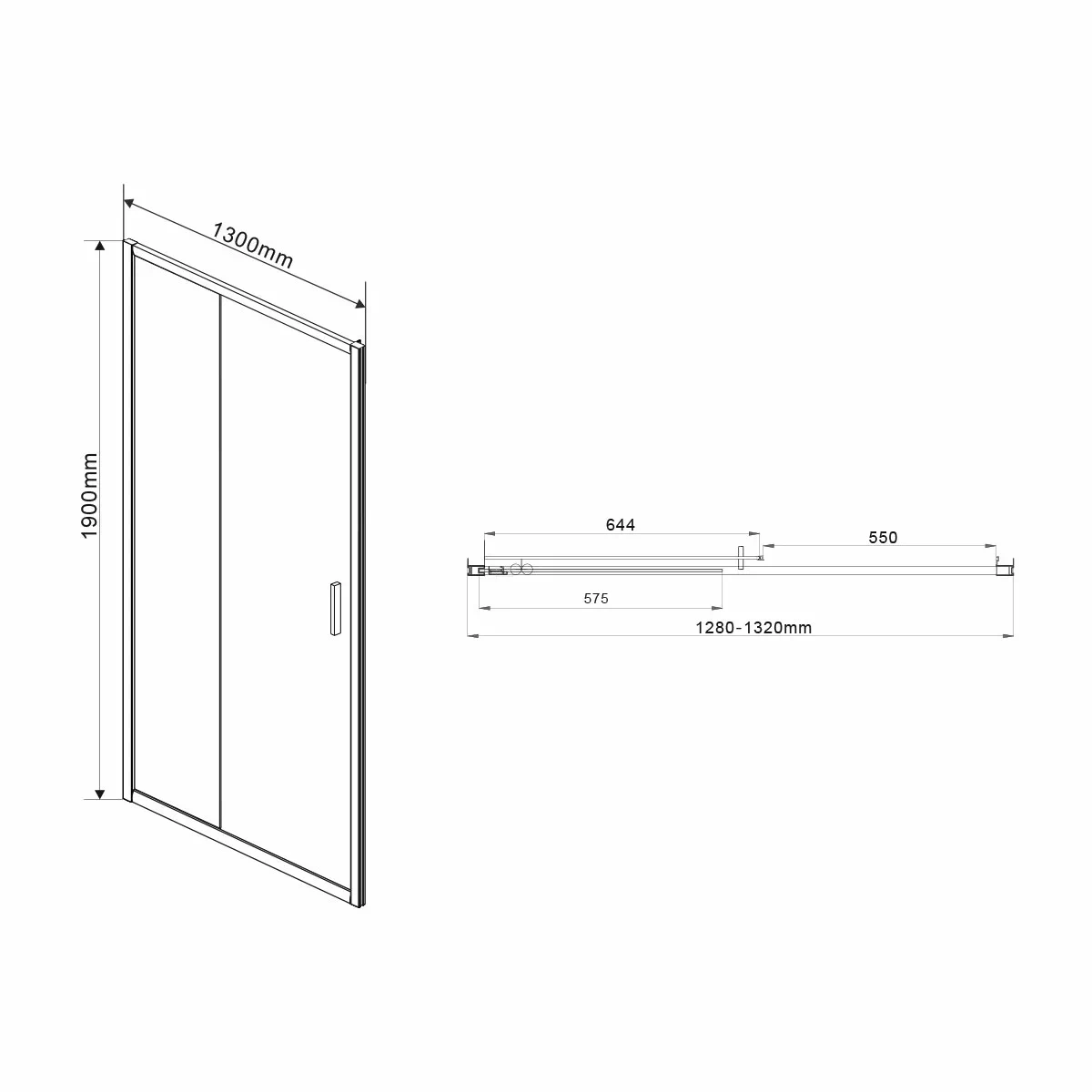 Душевая дверь Vincea Garda VDS-1G130CH 130 см хром, стекло шиншилла - 8 изображение