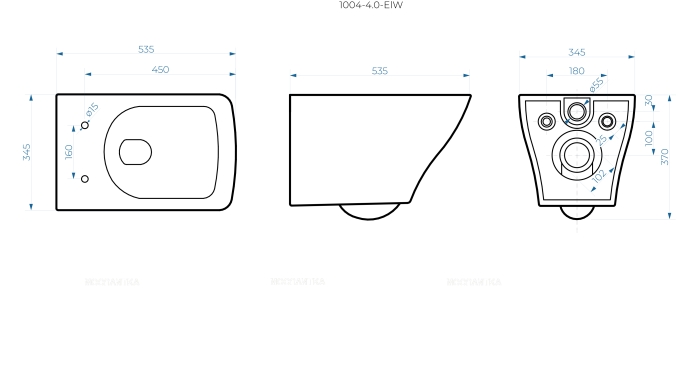 Унитаз подвесной безободковый Idrico Element 4.0 1004-4.0-ElW с крышкой-сиденьем микролифт, белый глянец - 3 изображение