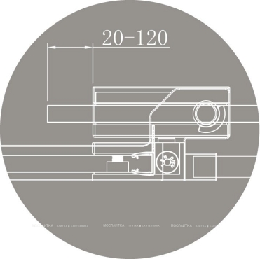Душевая дверь Cezares SLIDER-B-1-90/100-GRIGIO-Cr стекло графит, профиль хром - 3 изображение