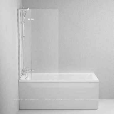 Душевая шторка на ванну Am.Pm Tender 80х140 см W45BS-D3W5-140CT профиль хром, стекло прозрачное - 5 изображение