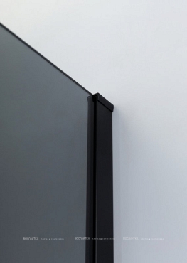 Душевая дверь Cezares SLIDER-B-1-90/100-GRIGIO-NERO стекло графит, профиль черный матовый - 2 изображение
