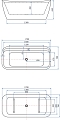Акриловая ванна Allen Brau Infinity 170x78 2.21002.21/AM белый матовый (панель антрацит) - 3 изображение