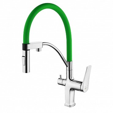 Смеситель Lemark Comfort Green для кухни с подключением к фильтру с питьевой водой LM3074C-Green