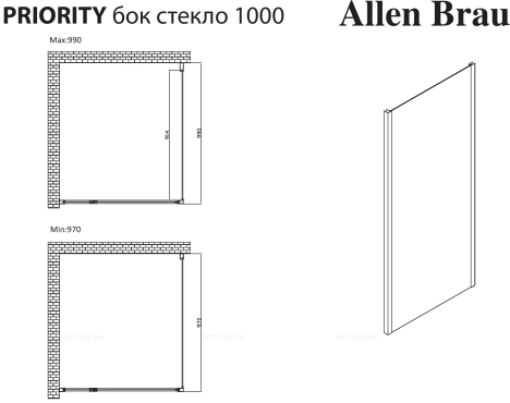 Душевой уголок Allen Brau Priority 90x100 хром 3.31001.00 + 3.31019.00 - 5 изображение