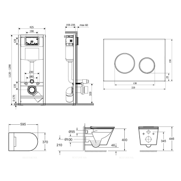 Комплект подвесной безободковый унитаз Lavinia Boho Rimless, с функцией биде, микролифт, 87561169 - 8 изображение