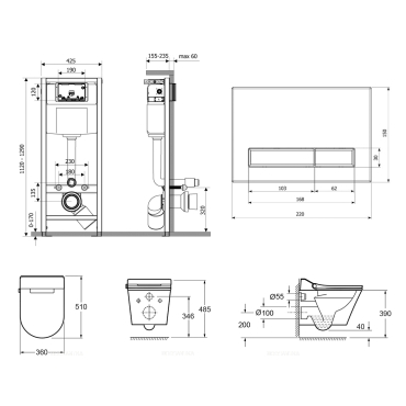 Комплект подвесной безободковый унитаз Lavinia Boho Rimless, микролифт, 87561184 - 8 изображение