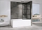 Душевая шторка на ванну Abber Immer Offen 80х140 см AG72080B профиль черный, стекло прозрачное с узором - 2 изображение