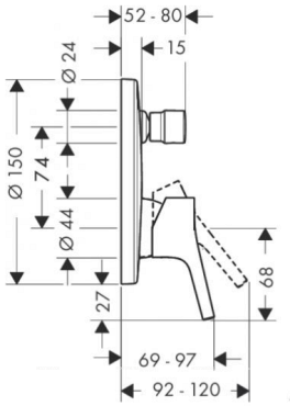 Смеситель для ванны с душем Hansgrohe Talis S 72405000 - 2 изображение
