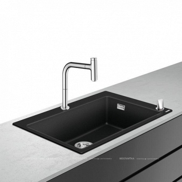 Кухонная мойка с встроенным смесителем Hansgrohe C51-F660-07 43218000, черный - 2 изображение