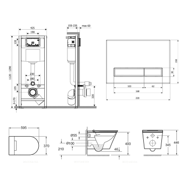 Комплект подвесной безободковый унитаз Lavinia Boho Rimless, с функцией биде, микролифт, 87561155 - 8 изображение