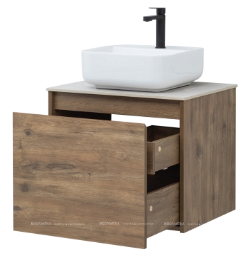 Комплект мебели для ванны Aquanet Nova Lite 60 см 249511, 1 ящик, коричневый - 8 изображение