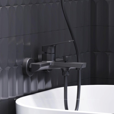 Смеситель для ванны с душем Damixa Merkur 401000300 матовый черный - 4 изображение