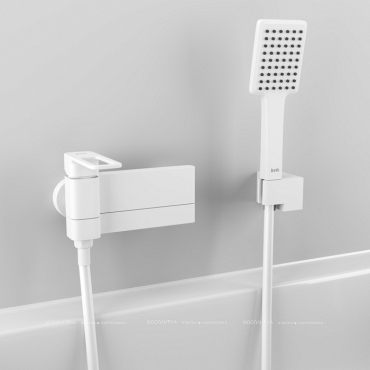Смеситель Iddis Slide SLIWT00i02 для ванны с душем, белый - 2 изображение