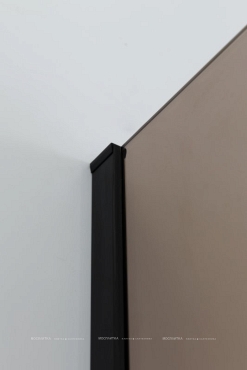 Душевая дверь Cezares SLIDER-B-1-80/90-BR-NERO стекло бронзовое, профиль черный матовый - 2 изображение