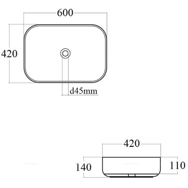 Раковина Bond Cube 60 см S54-600 белый глянец - 8 изображение