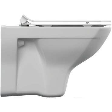 Комплект подвесной безободковый унитаз Cersanit Carina XL 64440 с крышкой-сиденьем микролифт + инсталляция с кнопкой хром матовый - 3 изображение