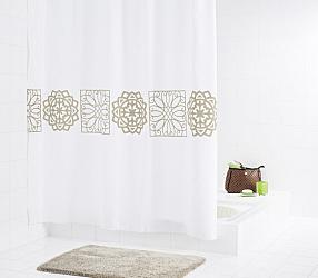 Штора для ванных комнат Ridder Tunis бежевая/коричневая