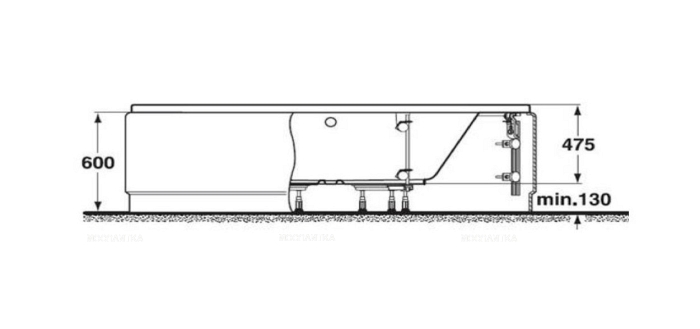 Ножки Ideal Standard Sirius для прямоугольной ванны B156467 - 4 изображение