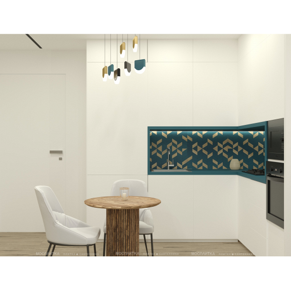 Дизайн Кухня-гостиная в стиле Минимализм в сером цвете №12912