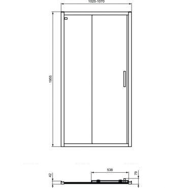 Сдвижная дверь в нишу 105 см Ideal Standard CONNECT 2 Sliding door K9274V3 - 2 изображение