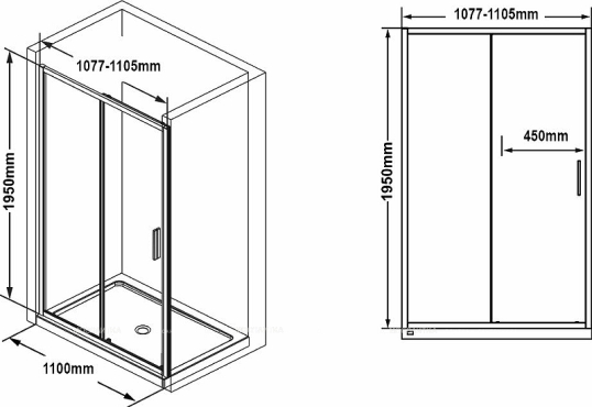 Душевая дверь Ravak Blix Slim 110 X0PMD0C00Z1 - 5 изображение