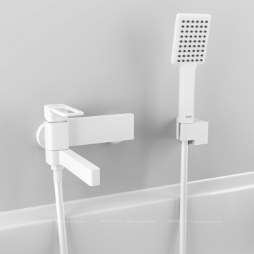 Смеситель Iddis Slide SLIWT00i02 для ванны с душем, белый - 3 изображение