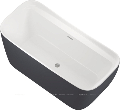 Акриловая ванна Allen Brau Infinity 170x78 2.21002.21/AM белый матовый (панель антрацит) - 2 изображение