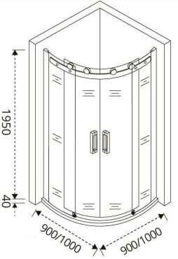 Душевой уголок GOOD DOOR Altair R-TD-90-C-CH - 4 изображение
