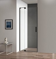 Душевая дверь в нишу 70/80 см Cezares SLIDER-B-1-70/80-C-NERO, стекло прозрачное