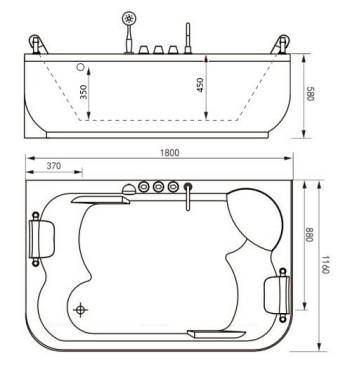Акриловая ванна Gemy G9085 B R - 5 изображение