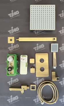Душевой комплект Timo Petruma SX-5049/17SM с термостатом золото матовое - 2 изображение
