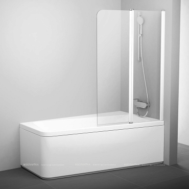 Шторка на ванну Ravak 10CVS2-100 R+ транспарент, белый - 2 изображение