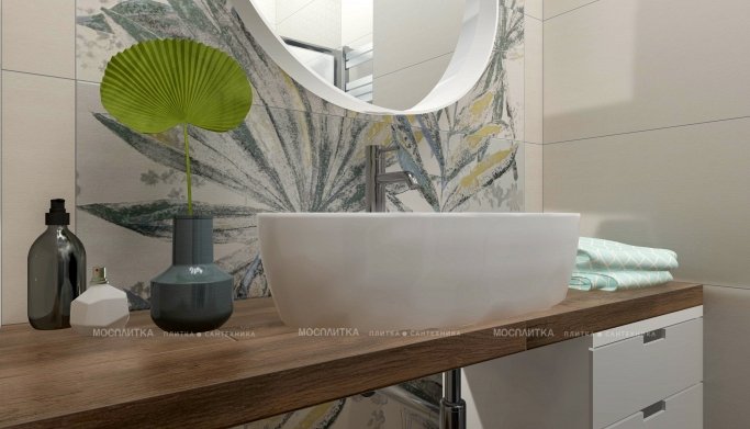 Дизайн Совмещённый санузел в стиле Арт-деко в бежевом цвете №12345 - 8 изображение