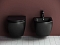 Комплект подвесной безободковый унитаз Ceramica Nova Metropol Rimless с крышкой-сиденьем CN4002MB, черный матовый + инсталляция Geberit Delta 458.149.21.1 с кнопкой, хром глянцевый - 6 изображение