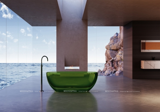Ванна из полиэфирной смолы 170х75 Abber Kristall AT9703Emerald зеленая - 2 изображение