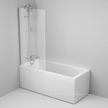 Душевая шторка на ванну Am.Pm Tender 80х140 см W45BS-D3W5-140CT профиль хром, стекло прозрачное - 3 изображение