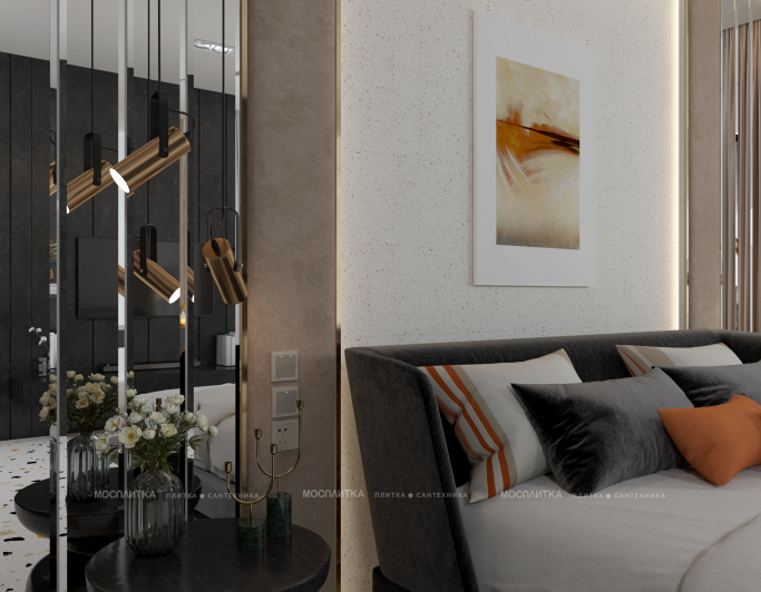Дизайн Спальня в стиле Эклектика в бежевом цвете №13006 - 4 изображение