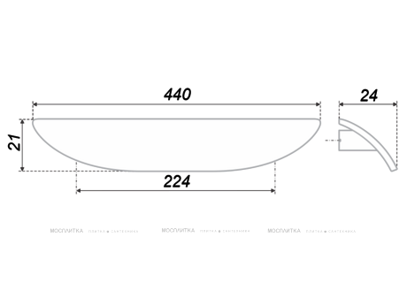 Мебельная ручка Cezares Eco 44 см RS155HCP.4/224-NERO черная - 2 изображение