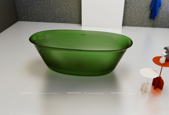 Ванна из полиэфирной смолы 170х75 Abber Kristall AT9707Emerald зеленая - 4 изображение