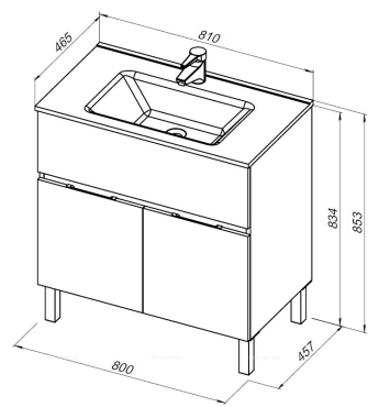 Комплект мебели для ванны Aquanet Палермо 80 см 253587, белый - 2 изображение