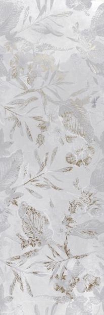 Керамическая плитка Meissen Вставка Bosco Verticale цветы серый 25х75