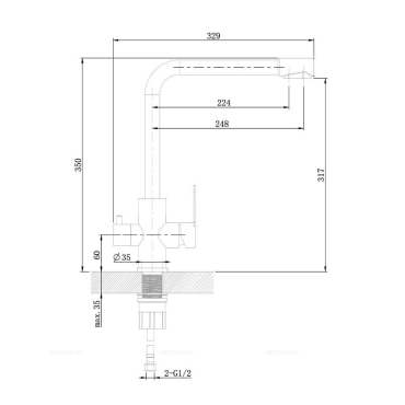 Смеситель Orange Steel M99-008cr для кухни с подключением к фильтру с питьевой водой, хром - 9 изображение