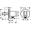 Шланговое подсоединение Hansgrohe FixFit S, с держателем для лейки, шлифованная бронза, 26888140 - 2 изображение